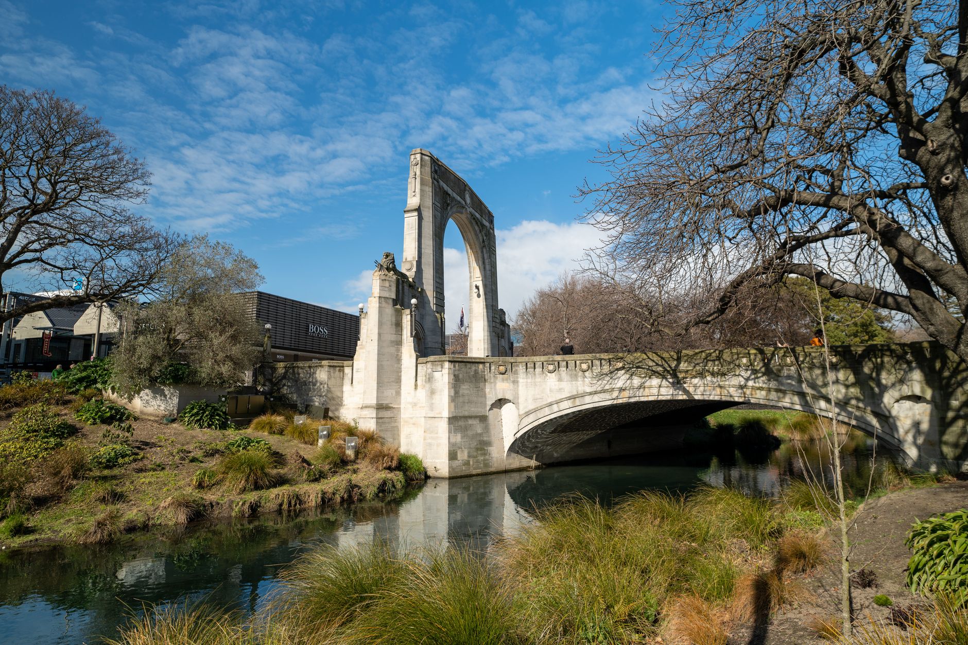 Puente sobre el río Avon en Christchurch