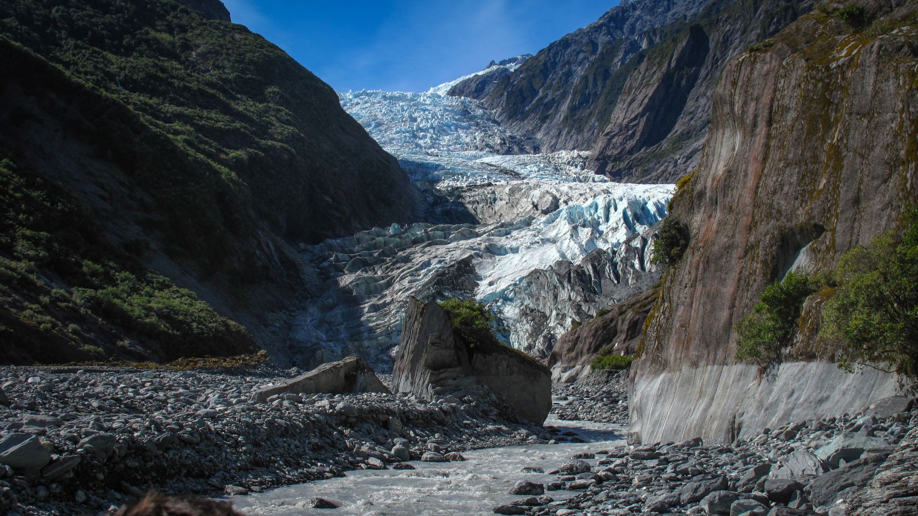 Glaciar Franz Josef en la costa oeste de Nueva Zelanda