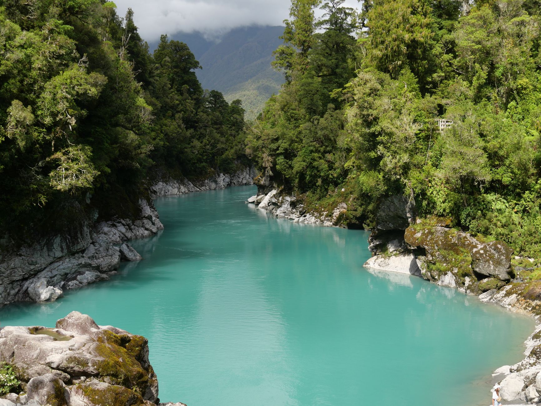 Aguas turquesas de Hokitika Gorge