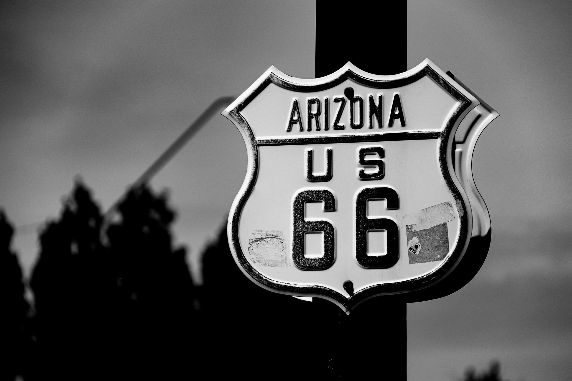 Cartel histórico de la Ruta 66 en Arizona